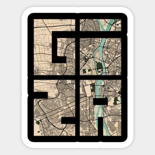 Giza, Egypt City Map Typography - Vintage Sticker